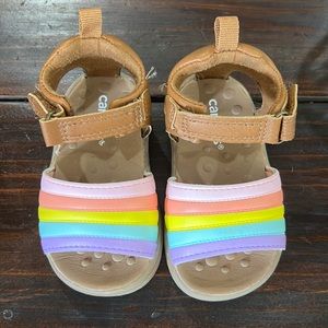 Rainbow and tan sandals w Velcro sz 3
